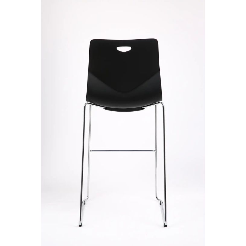 3760185020268-Tabouret TECSUP - Empilable - coque en polypropylène noir - pieds chromés fenêtre--3
