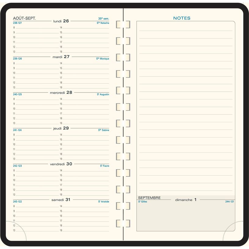 3660942082051-Agenda de poche spiralé Denim Espace 17S - 1 semaine sur 2 pages - 9 x 17,5 cm - marron c-P_405147028_2-1