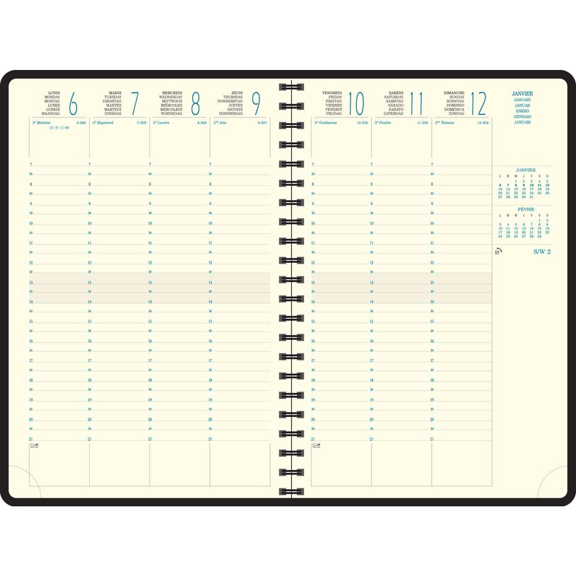 3660942080859-Agenda spiralé Denim Eurotime 24S - 1 semaine sur 2 pages - 16 x 24 cm - bleu - Exacompta-P_405147029_3-2