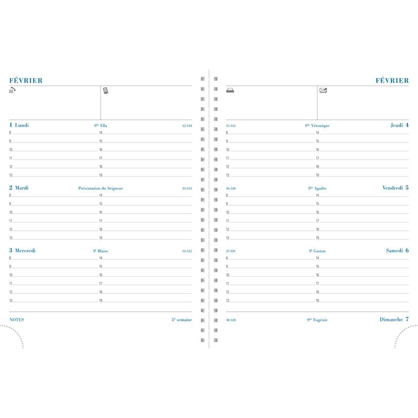 0404051470742-Agenda spiralé Végétal Pratic S - 1 semaine sur 2 pages - 14 x 18 cm - bleu - Exacompta-P_405147074_2-1