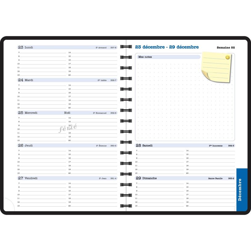 3660942082747-Agenda spiralé Sophie Adde Lady 20S - 1 semaine sur 2 pages - 15 x 21 cm - fleurs - Exaco-P_405147087_2-1