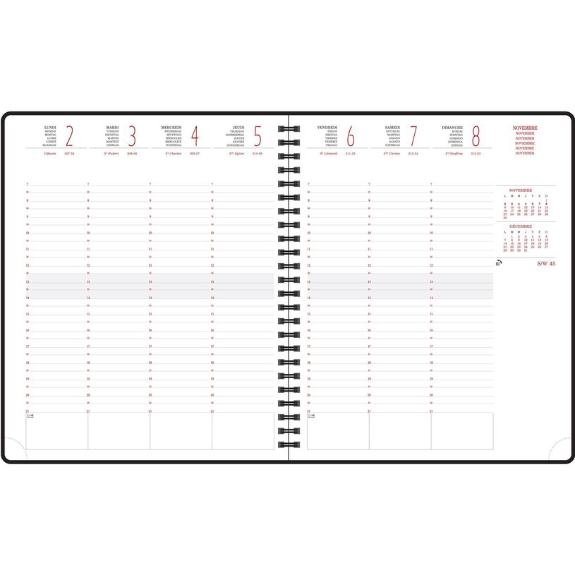 3660942082310-Agenda Chemin des Marettes spiralé recyclé - 1 semaine sur 2 pages - 18,5 x 22,5 cm - ve-P_405147090_3-2