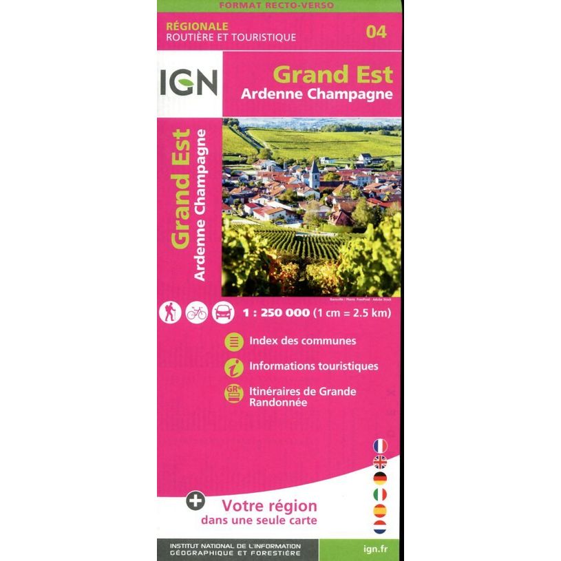 9782758550884-Carte Grand Est Recto/Verso Ardenne Champagne-P_405147119_1-0