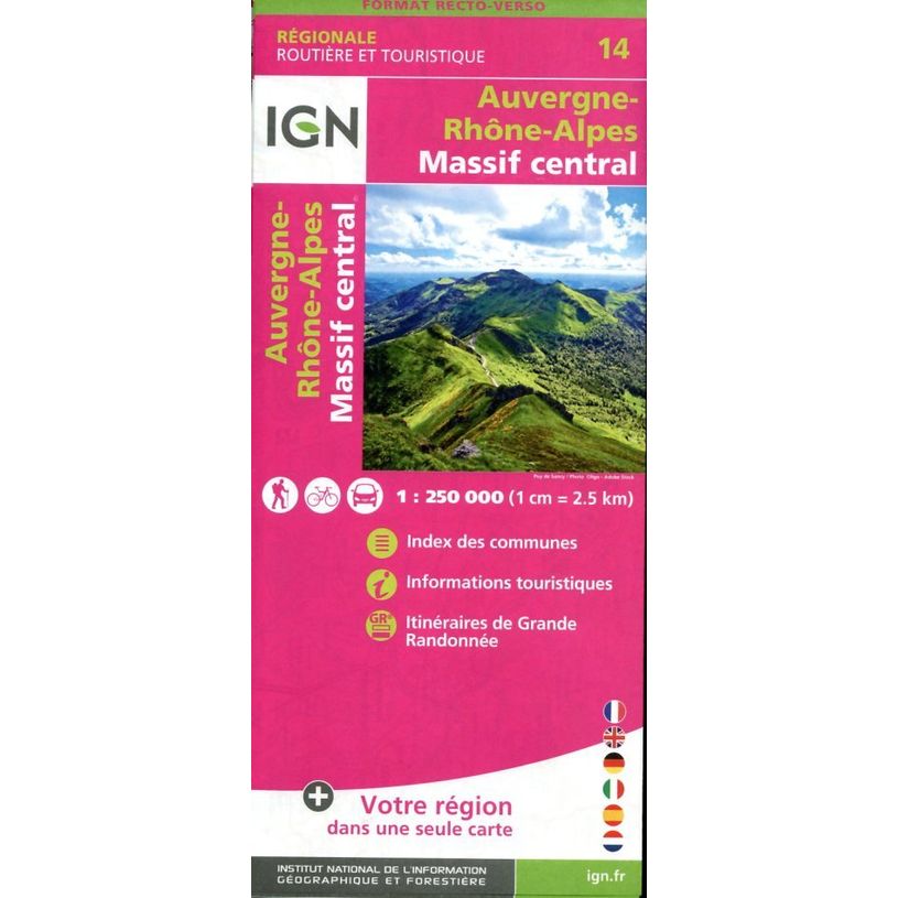 9782758550983-Carte Auvergne Rhone Alpes Recto/Verso Massif Central-P_405147122_1-0