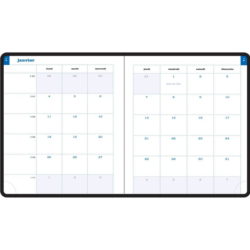 3660942079174-Agenda Sakura Lady 18 - 1 semaine sur 2 pages - 15 x 17 cm - noir - Exacompta-P_405147240_4-3