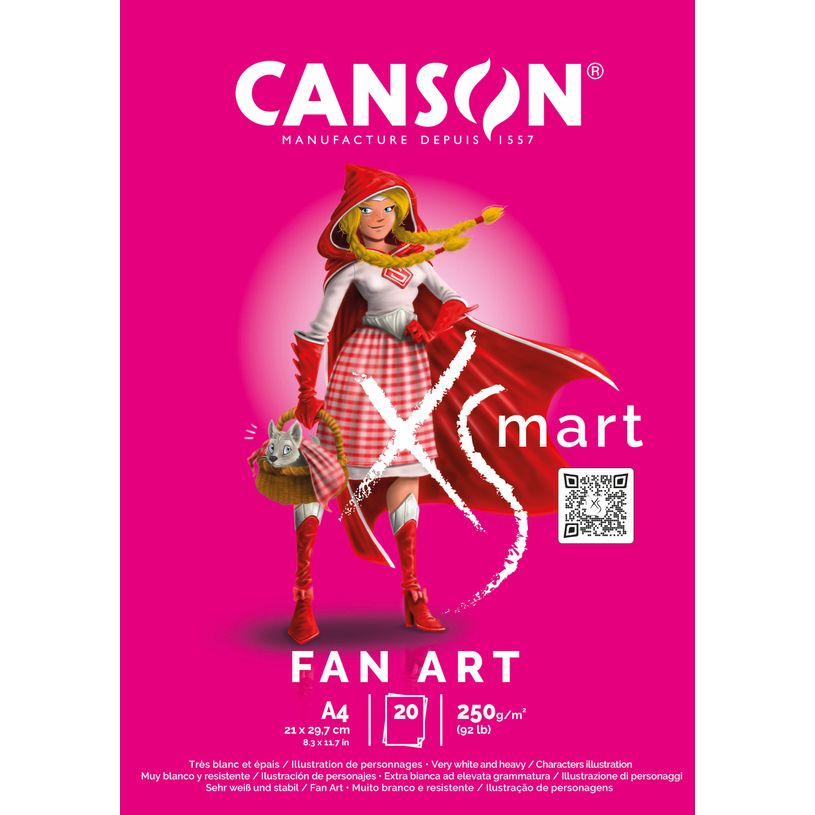 3148950077677-Canson Xsmart - Bloc dessin fan art - 20 feuilles - A4 - 250 gr-P_405147243_1-0