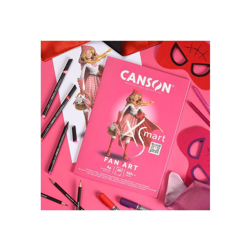 3148950077677-Canson Xsmart - Bloc dessin fan art - 20 feuilles - A4 - 250 gr-P_405147243_3-1
