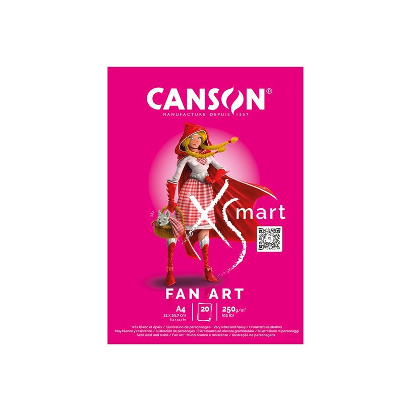 3148950077677-Canson Xsmart - Bloc dessin fan art - 20 feuilles - A4 - 250 gr-P_405147243_4-2