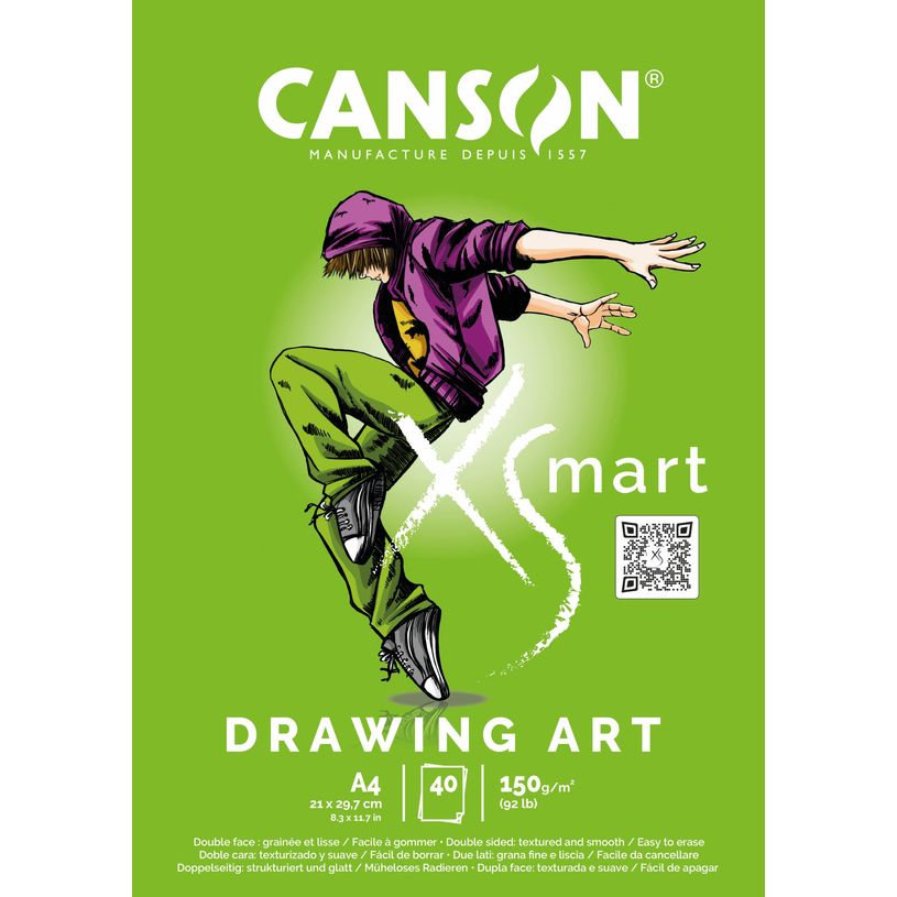 3148950077707-Canson Xsmart - Bloc dessin - 40 feuilles - A4 - 150 gr-P_405147244_1-0