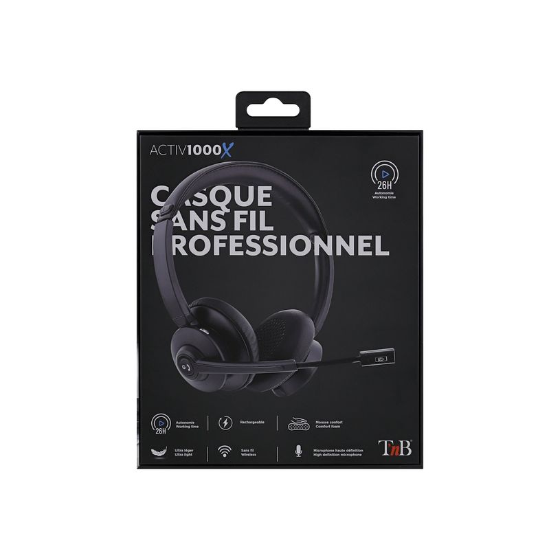 3303170111154-T'nB ACTIV 1000X - Casque sans fil avec micro - bluetooth - noir-P_405147312_5-6