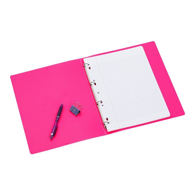 3135256097317-Viquel Happy Fluo - Classeur 4 anneaux - Dos 25 mm - A4 - disponible dans différentes c-P_405147349_14-12