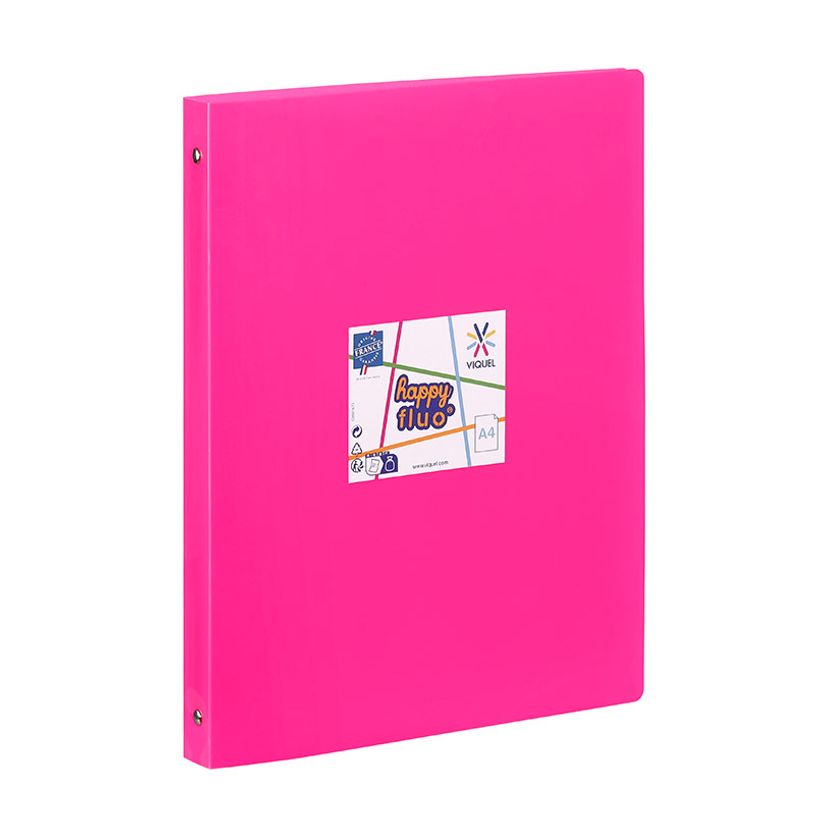 3135256097317-Viquel Happy Fluo - Classeur 4 anneaux - Dos 25 mm - A4 - disponible dans différentes cou-P_405147349_3-1
