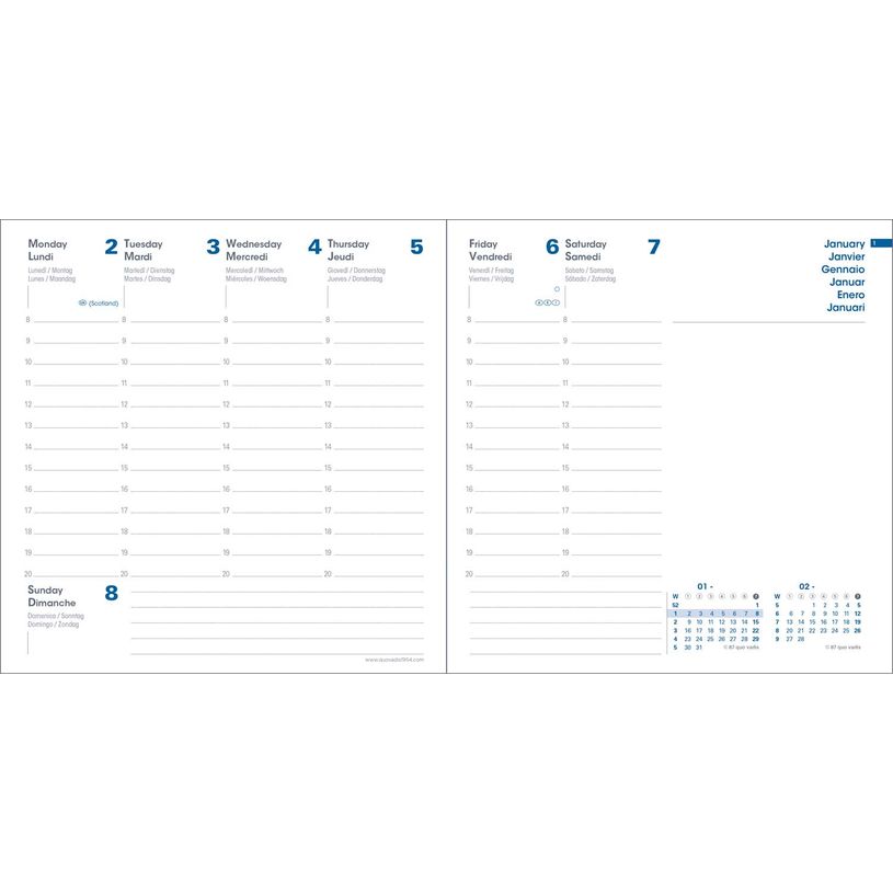 3371010499441-Agenda Equology - 1 semaine sur 2 pages - 16 x 16 cm - jaune - Quo Vadis--1