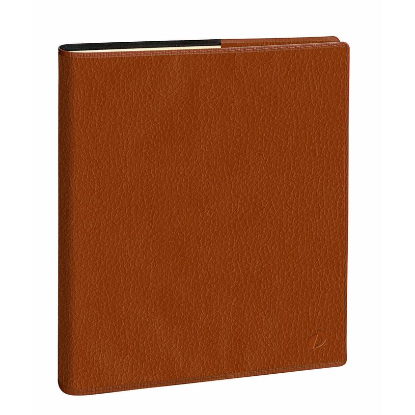 3371010499274-Agenda Marlow Executif Prestige avec répertoire - 1 semaine sur 2 pages - 16 x 16 cm - camel - Quo Vad--0