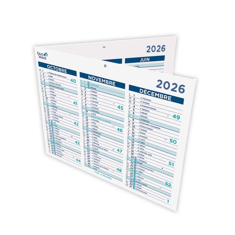 3371010501502-Quo Vadis - Calendrier origami 3 mois par face - 35 x 43 cm--1