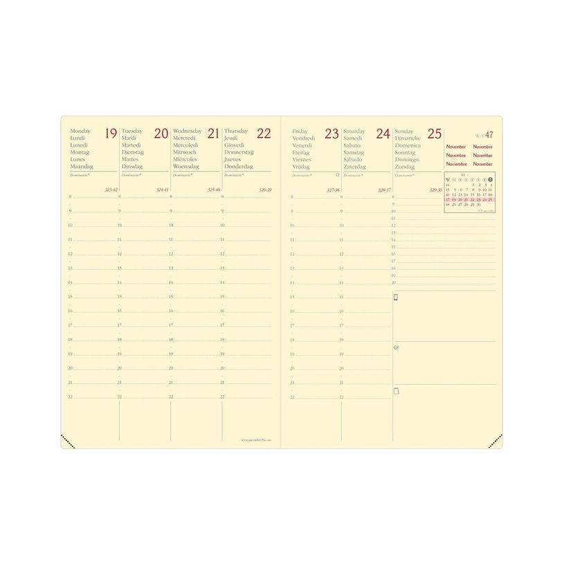 3371010500796-Agenda Affaires Prestige Silk - 1 semaine sur 2 pages - 10 x 15 cm - vert - Quo Vadis--1
