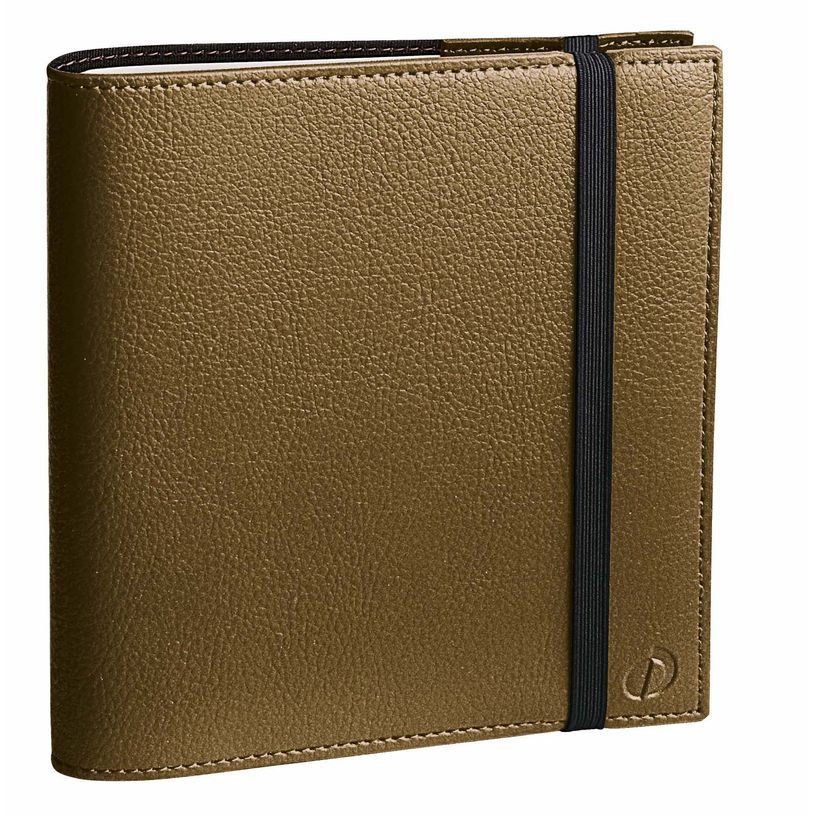 3371010498277-Agenda spiralé à élastique Time & Life Medium - 1 semaine sur 2 pages - 16 x 16 cm - kaki métal - Q--0