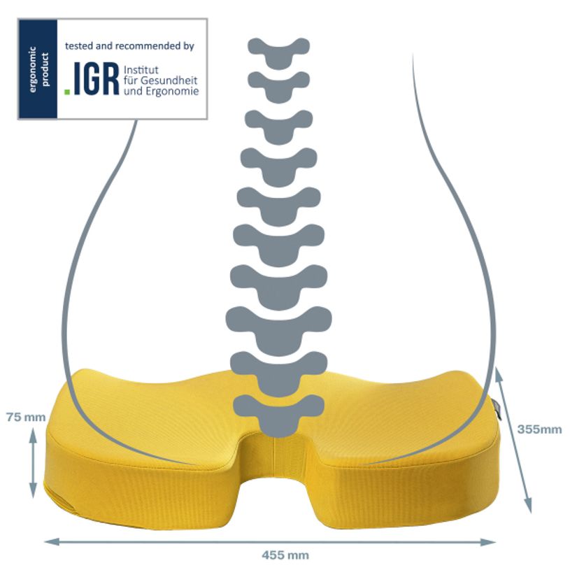 4002432129553-Leitz Ergo - Coussin de siège ergonomique - Soulage la pression et améliore la posture - Jaune--3