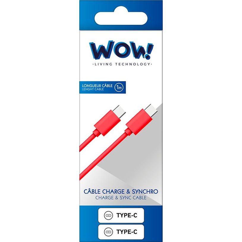 3571211504689-Wow - Câble USB-C - 1m - rouge--1
