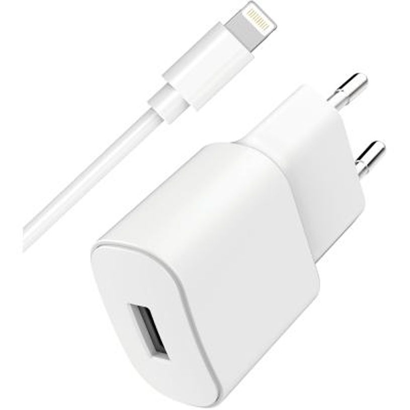 3571211504771-BigBen WOW - Adaptateur USB-A 2.4A + Câble USB-A / Lightning 1m - blanc--0