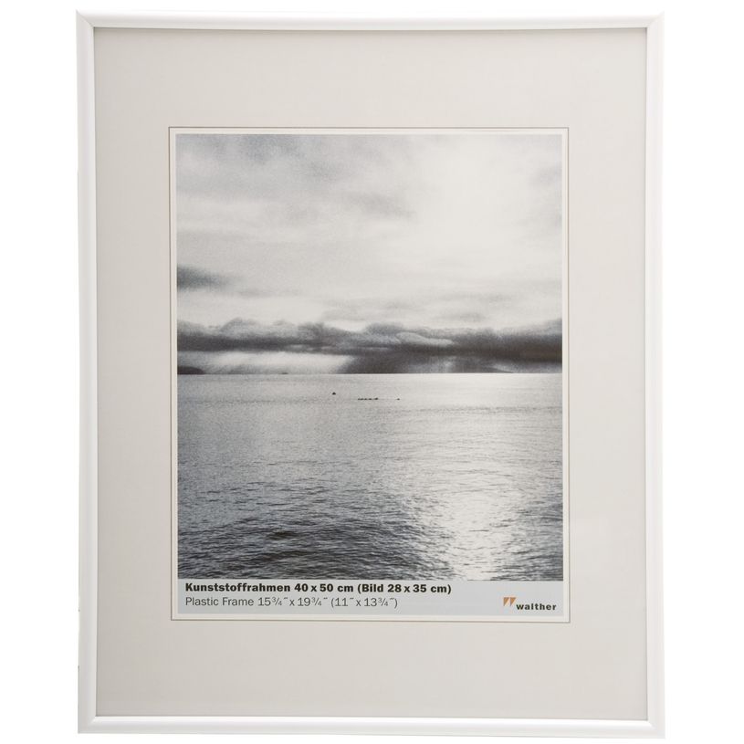 4004122070893-Cadre photo plastique WALTHER "Galeria" pour photo 28 x 35 cm coloris blanc--0
