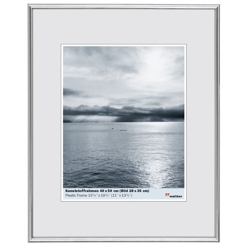 4004122070916-Cadre photo plastique WALTHER "Galeria" pour photo 28 x 35 cm coloris silver--0