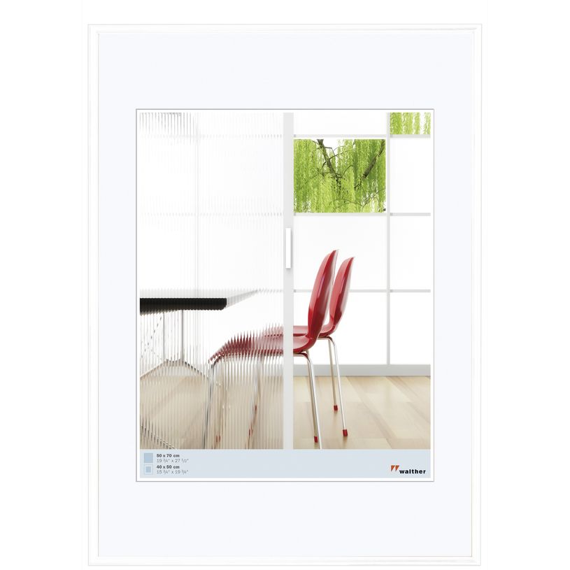 4004122071135-Cadre photo plastique WALTHER "Galeria" pour photo 40 x 50 cm coloris blanc--0