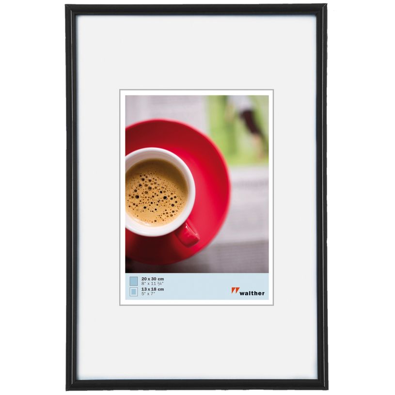 4004122071500-Cadre photo plastique WALTHER "Galeria" pour photo 13 x 18 cm coloris noir--0