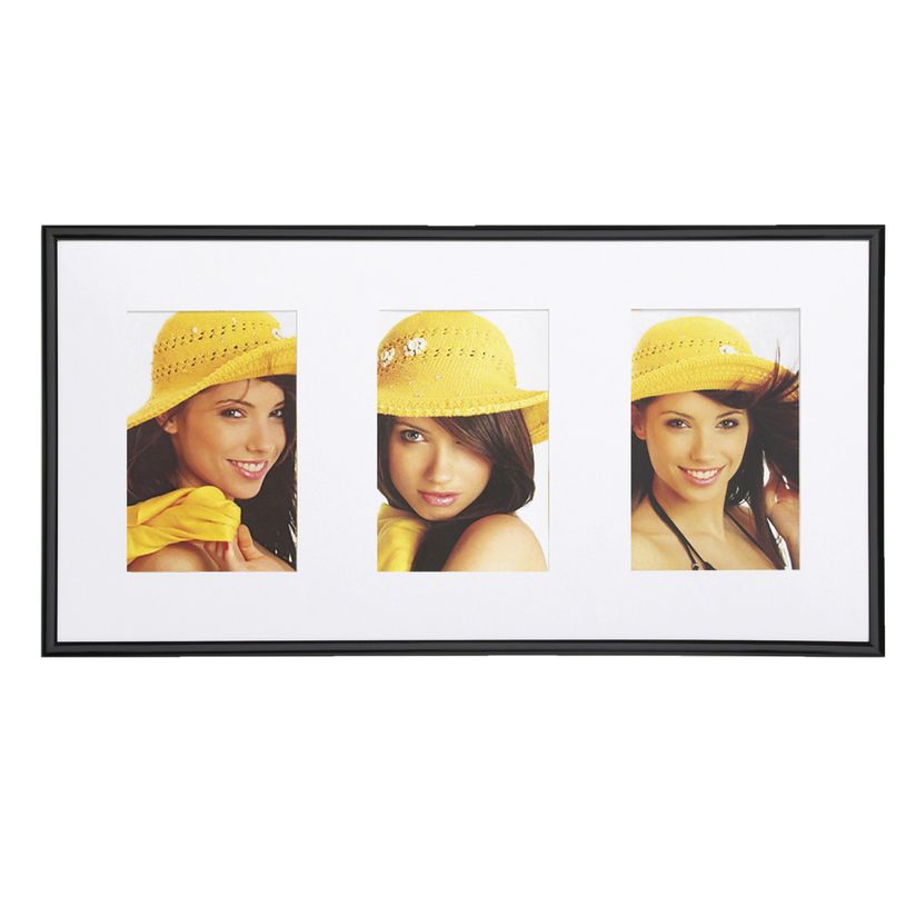 4004122087709-Cadre photos plastique multi vues WALTHER "Galeria" 3 vues 10 x 15 cm coloris noir--0