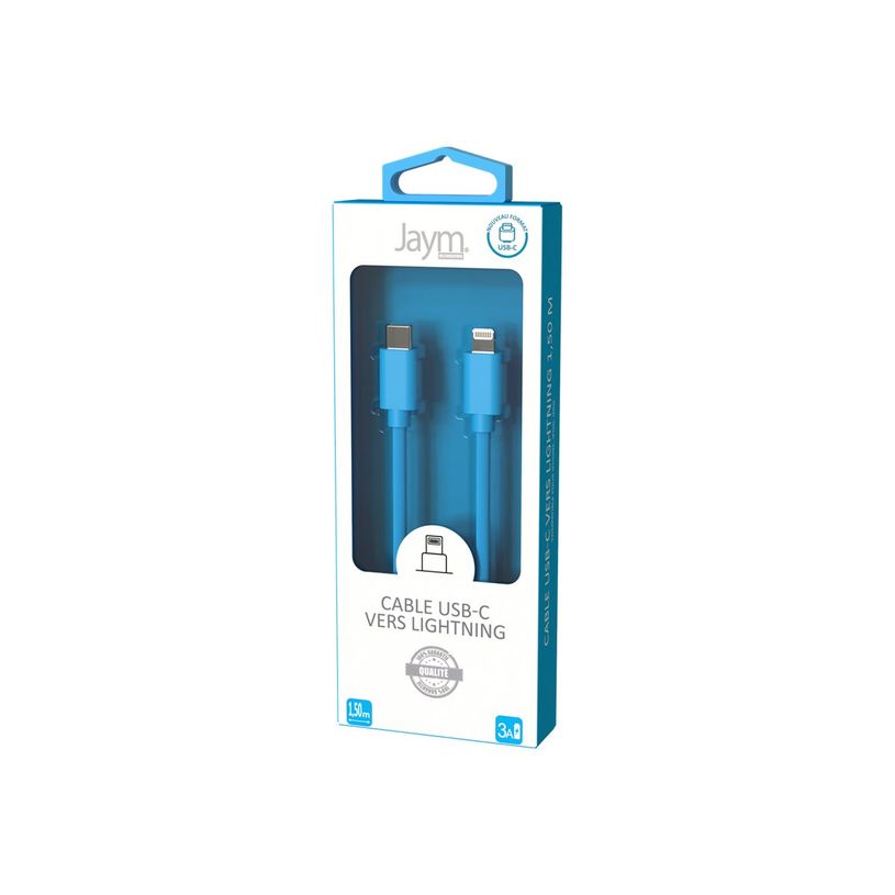 3701263514781-JAYM POP Collection - Câcle USB-C vers Lightning - 1.5 m - bleu-P_405148084_2-4