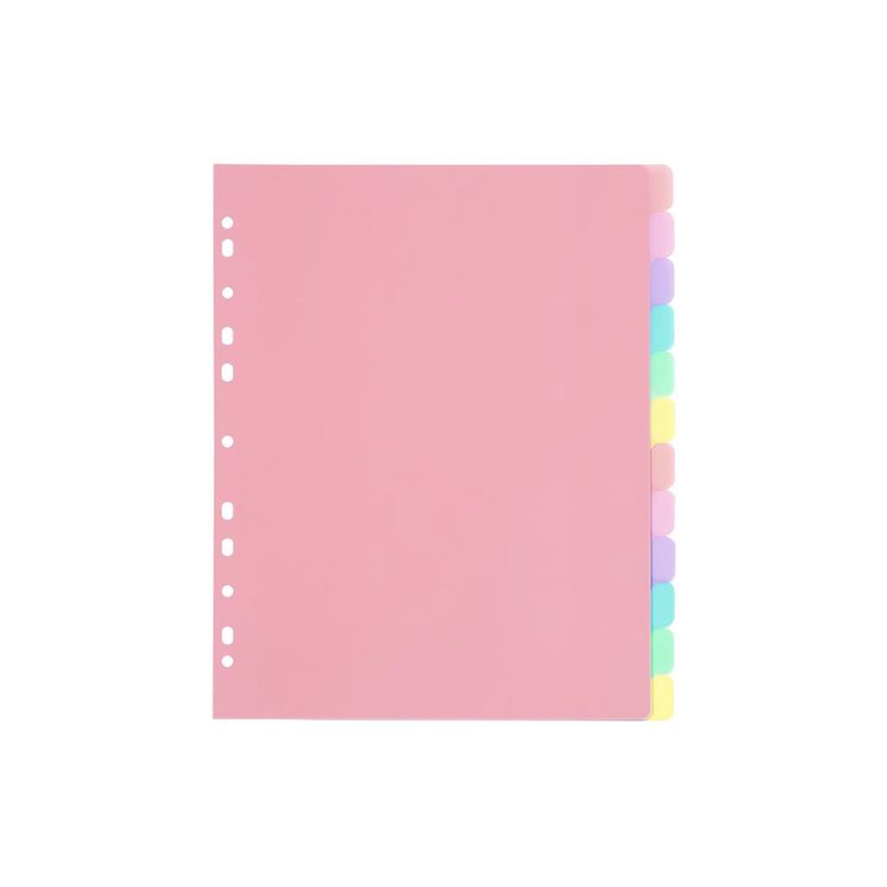 3135251541150-Viquel Rainbow Pastel - Intercalaire 12 positions - A4 Maxi - polypropylène coloré-P_405148453_1-3