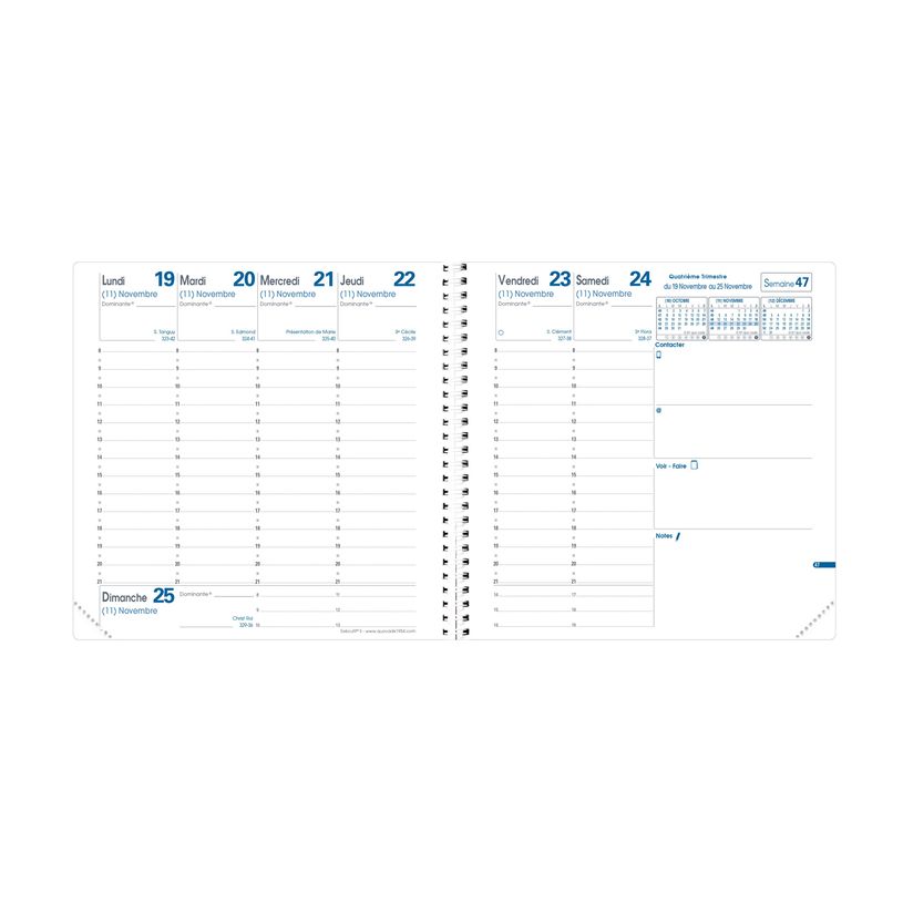 3371010503711-Agenda à spirale Ben Executif - 1 semaine sur 2 pages - 16 x 16 cm - génie caché - Quo -P_405148516_2-1