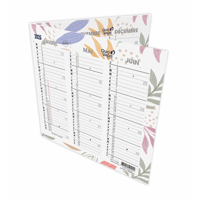3371010501014-Quo Vadis Exotique - Calendrier origami 3 mois par face - 13 x 26 cm-P_405148614_2-1
