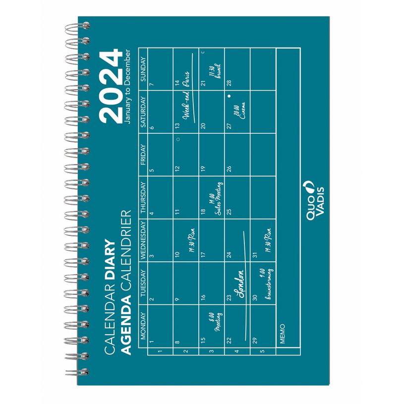 3371010501366-Agenda Oslo - 1 mois sur une page + 1 page de notes - 16 x 24 cm - bleu - Quo Vadis-P_405148621_1-0