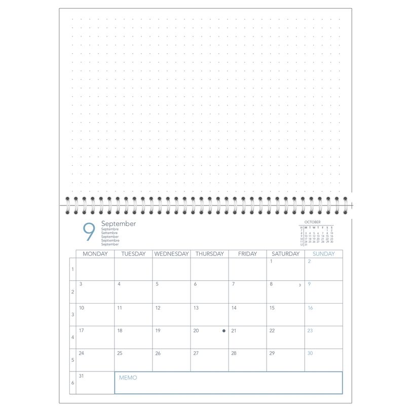 3371010501373-Agenda Oslo - 1 mois sur une page + 1 page de notes - 16 x 24 cm - jaune - Quo Vadis-P_405148622_3-2