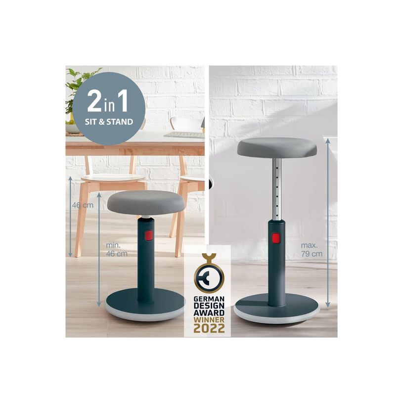 4002432129478-Leitz Ergo - Tabouret ergonomique assis/debout - hauteur réglable jusqu'à 79 cm - Gris -P_405148761_5-3