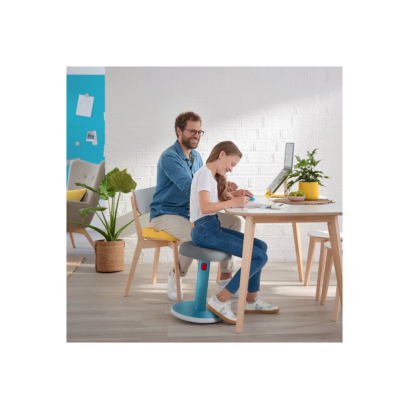 4002432129461-Leitz Ergo - Tabouret ergonomique assis/debout - hauteur réglable jusqu'à 79 cm - Bleu -P_405148762_10-7