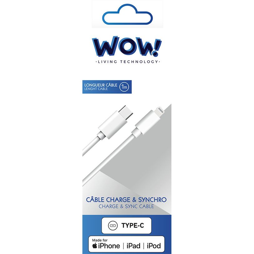3571211504719-WOW - Câble USB C/Lightning 1m 3A Blanc -P_405148771_2-1