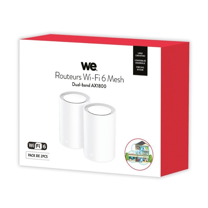 3304490433315-We - Pack de 2 routeurs MESH - sans fil - Duan-Band WIFI 6 AX 1800-P_405148859_4-3