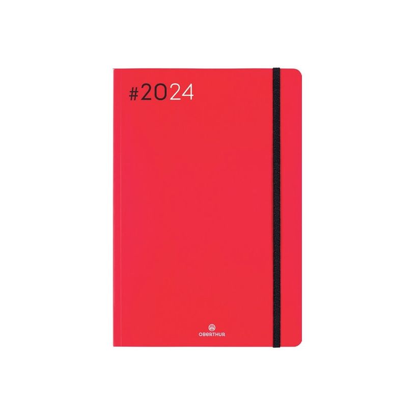 3664447156613-Agenda de poche Flex - 1 semaine sur 2 pages - 9,5 x 17,5 cm - rouge - Oberthur-P_405148941_2-1