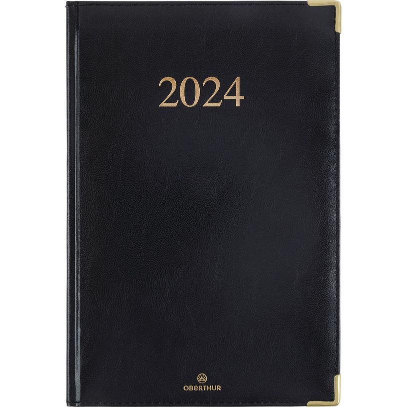 3664447154220-Agenda Kiev - 1 semaine sur 2 pages - 17 x 24,5 cm - noir - Oberthur-P_405148961_1-0