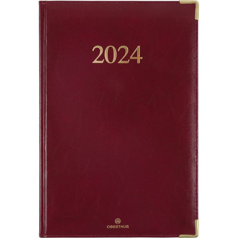 3664447154244-Agenda Kiev - 1 semaine sur 2 pages - 17 x 24,5 cm - bordeaux - Oberthur-P_405148963_1-0