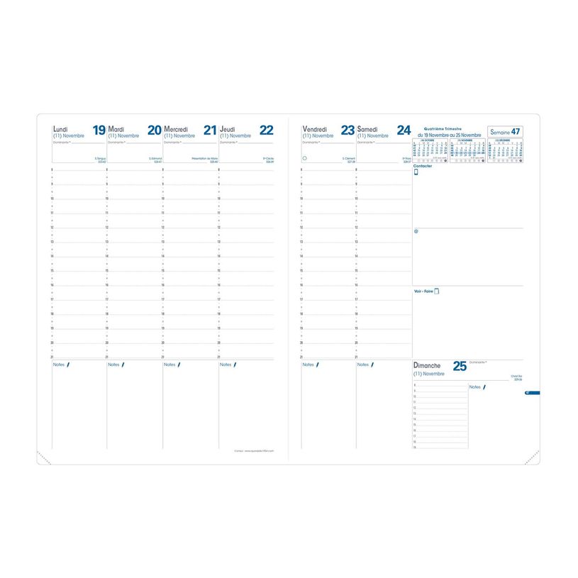 3371010482320-Quo Vadis - Agenda avec répertoire - Consul - Semainier Planning - Français - Impala - Orange - 14 mois de décembre à janvier - 21x29,7 cm - Papier Clairefontaine blanc - Fabri--1