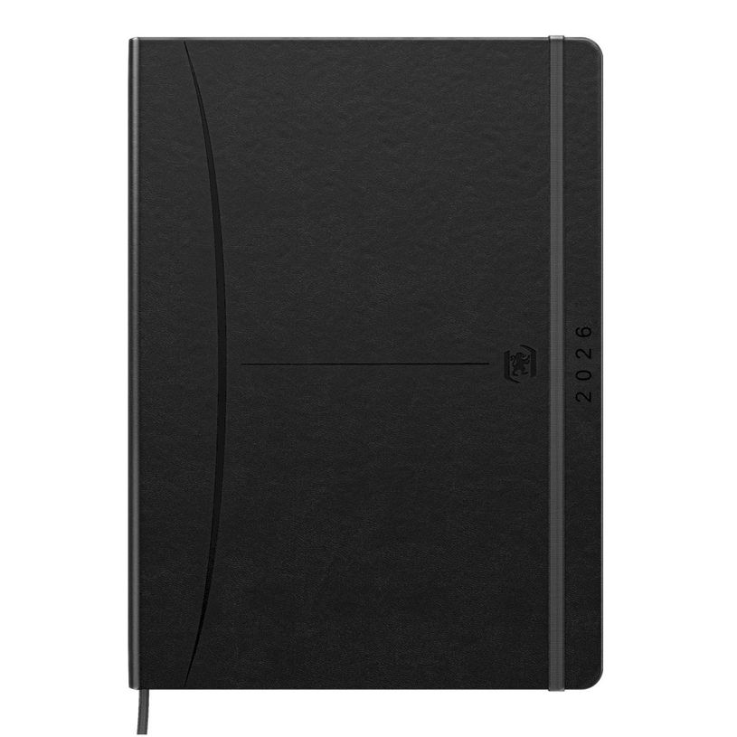 3147280267949-Agenda à élastique Signature - 1 semaine sur 2 pages - 21 x 27 cm - noir - Oxford--0
