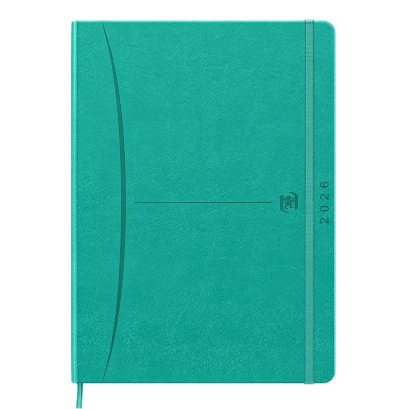 3147280267932-Agenda à élastique Signature - 1 semaine sur 2 pages - 21 x 27 cm - turquoise - Oxford--0