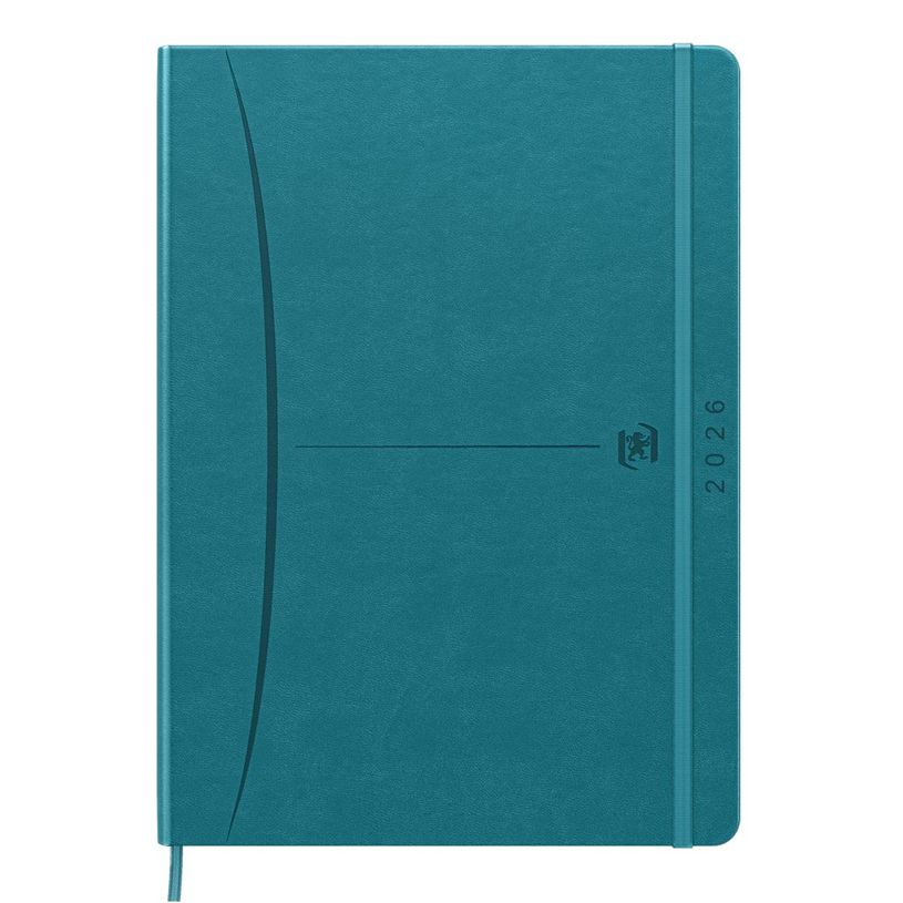 3147280267918-Agenda à élastique Signature - 1 semaine sur 2 pages - 21 x 27 cm - bleu - Oxford--0