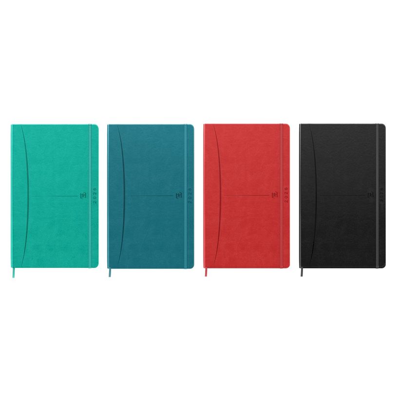 3020120207964-Agenda à élastique Oxford Signature - 1 semaine sur 2 pages - 9 x 17  cm - disponible dans différents m--0