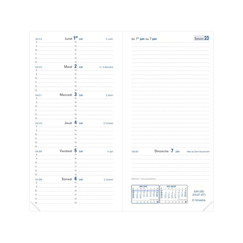 3371010173570-Quo Vadis - Agenda avec répertoire - Italnote B - Semainier Horizontal - Français - Impala - 12 mois et 1/2 de mi-décembre à déc--5
