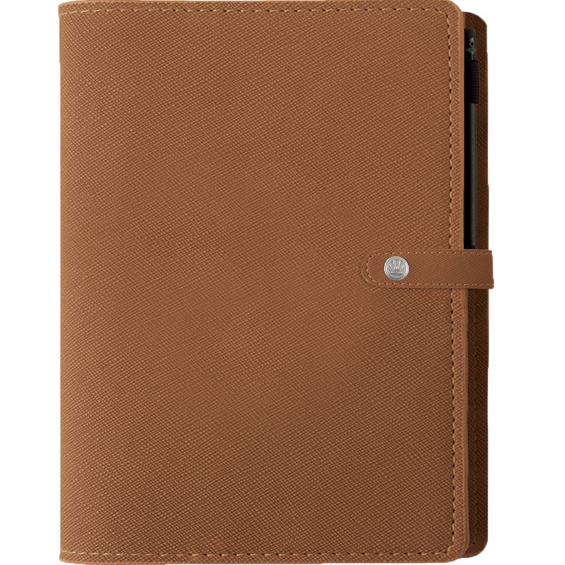 3664447160696-Agenda à spirale Kent - 1 semaine sur 2 pages - 22 x 28 cm - fauve - Oberthur-P_405149038_1-0