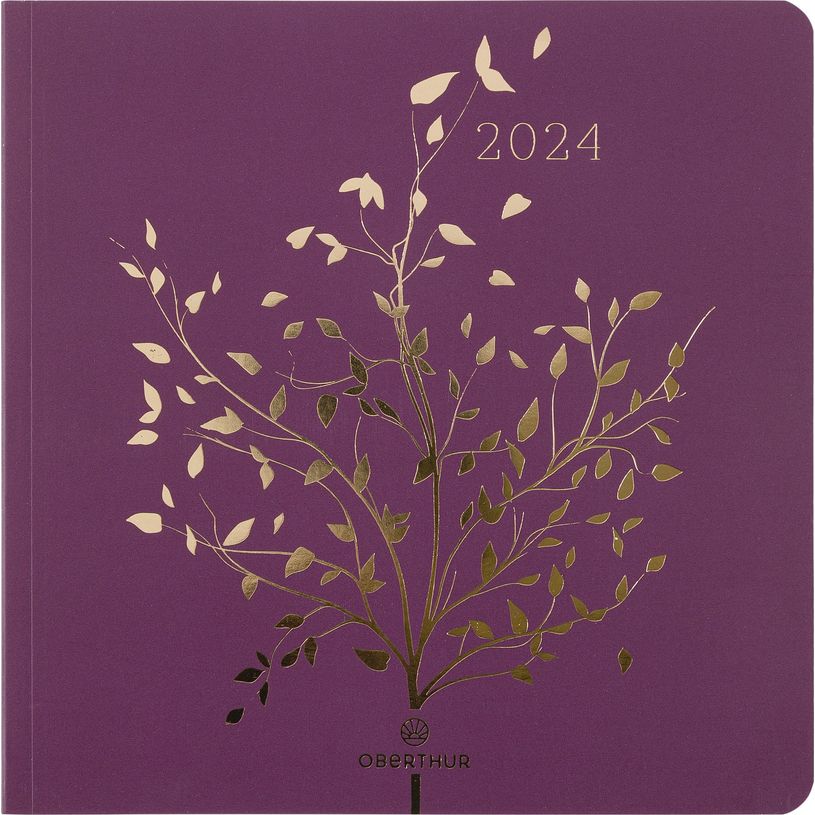 3664447157153-Agenda Astoria - 1 semaine sur 2 pages - 16 x 16 cm - prune - Oberthur-P_405149069_1-0